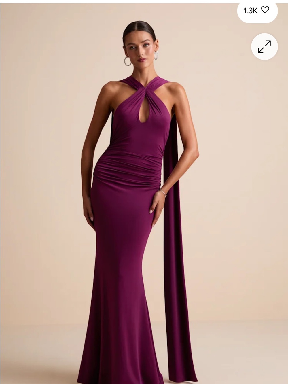 Lulu's One-Shoulder Plum Twist Gown